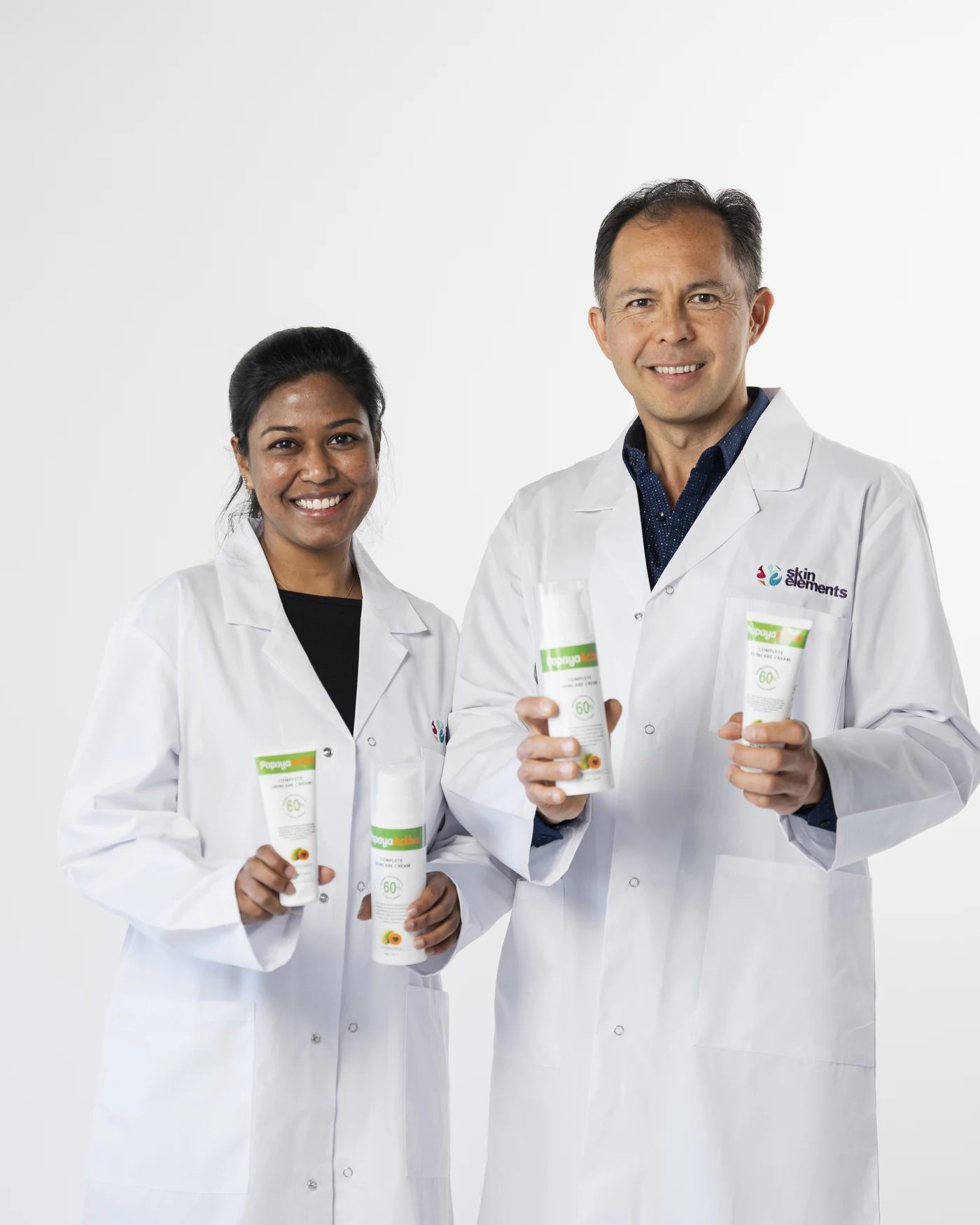 Skin Elements scientific research and formulation team with PapayaActivs therapeutics