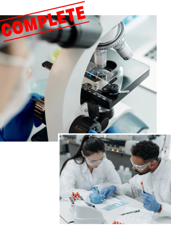 Certification images of work in lab
