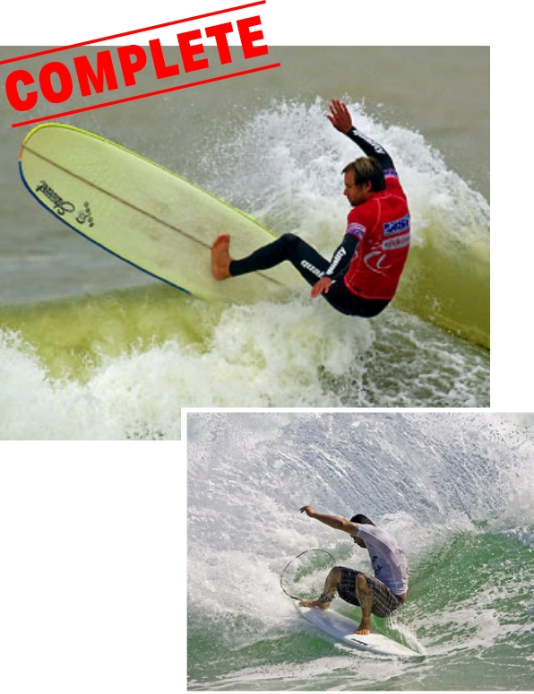 Surfers using Soléo Organics branded equipment